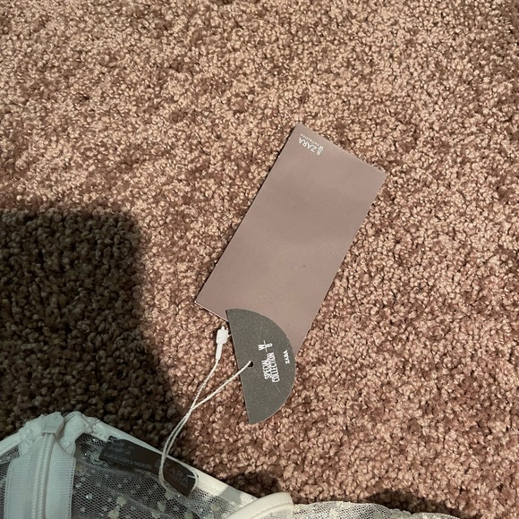 Zara white sparkling sheer snowflake mini dress S - Picture 6 of 9